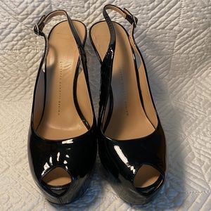Giuseppe Zanotti Patent Leather Peep Toe Heels 39